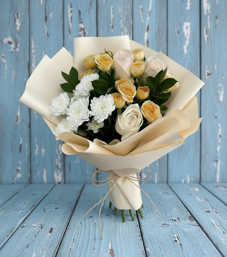 Букет цветов из: Розы и Хризантемы в Тейково