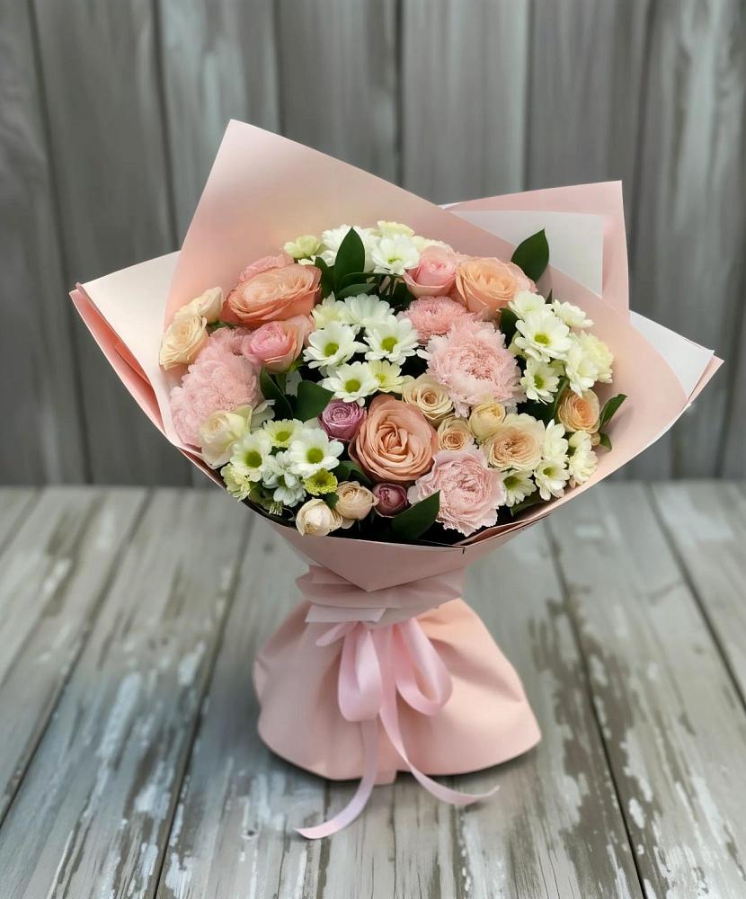 Букет цветов из: Гвоздики, Розы и Хризантемы в Тейково