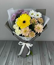 Букет цветов из:  Розы, Герберы и Хризантемы #REPLACE_PRED# Тейково