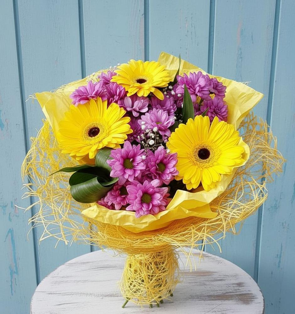 Букет цветов из: Хризантемы и Герберы в Тейково