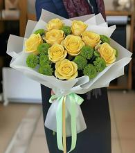 Букет цветов из:  Хризантемы и Розы в Тейково