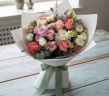 Букет цветов из:  Розы, Лизиантусы и Гвоздики в Тейково