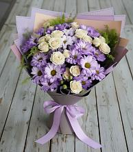 Букет цветов из:  Хризантемы и Розы в Тейково