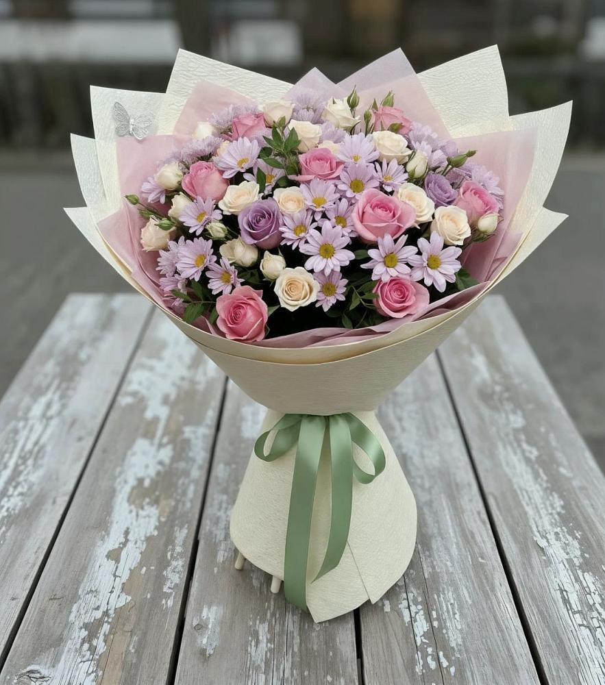 Букет цветов из: Розы и Хризантемы в Тейково